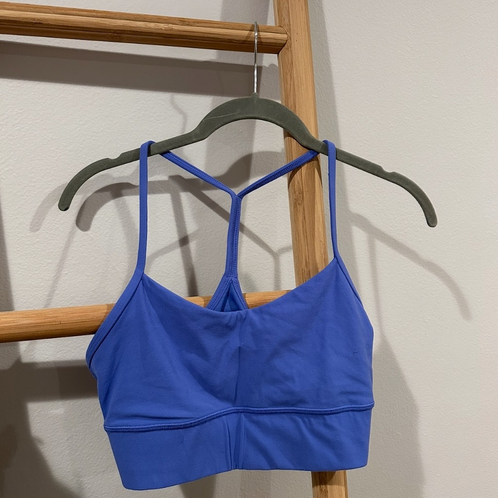 Lululemon Flow Y Nulu Bra – Blue, Size 8, Lightweight Support